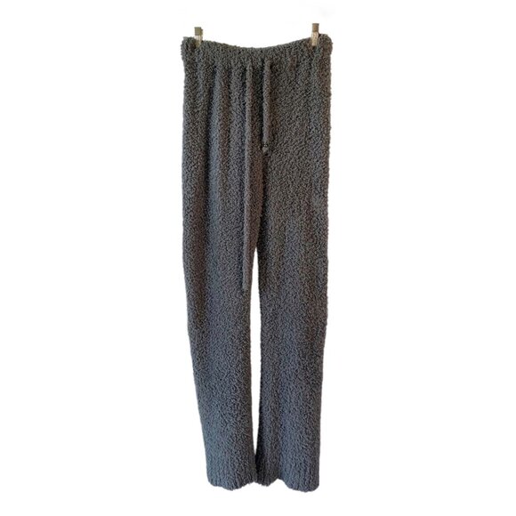 VICI Solid Gray Fuzzy Sherpa High-Rise Waist Straight-Leg Lounge Pants Small - Picture 2 of 7